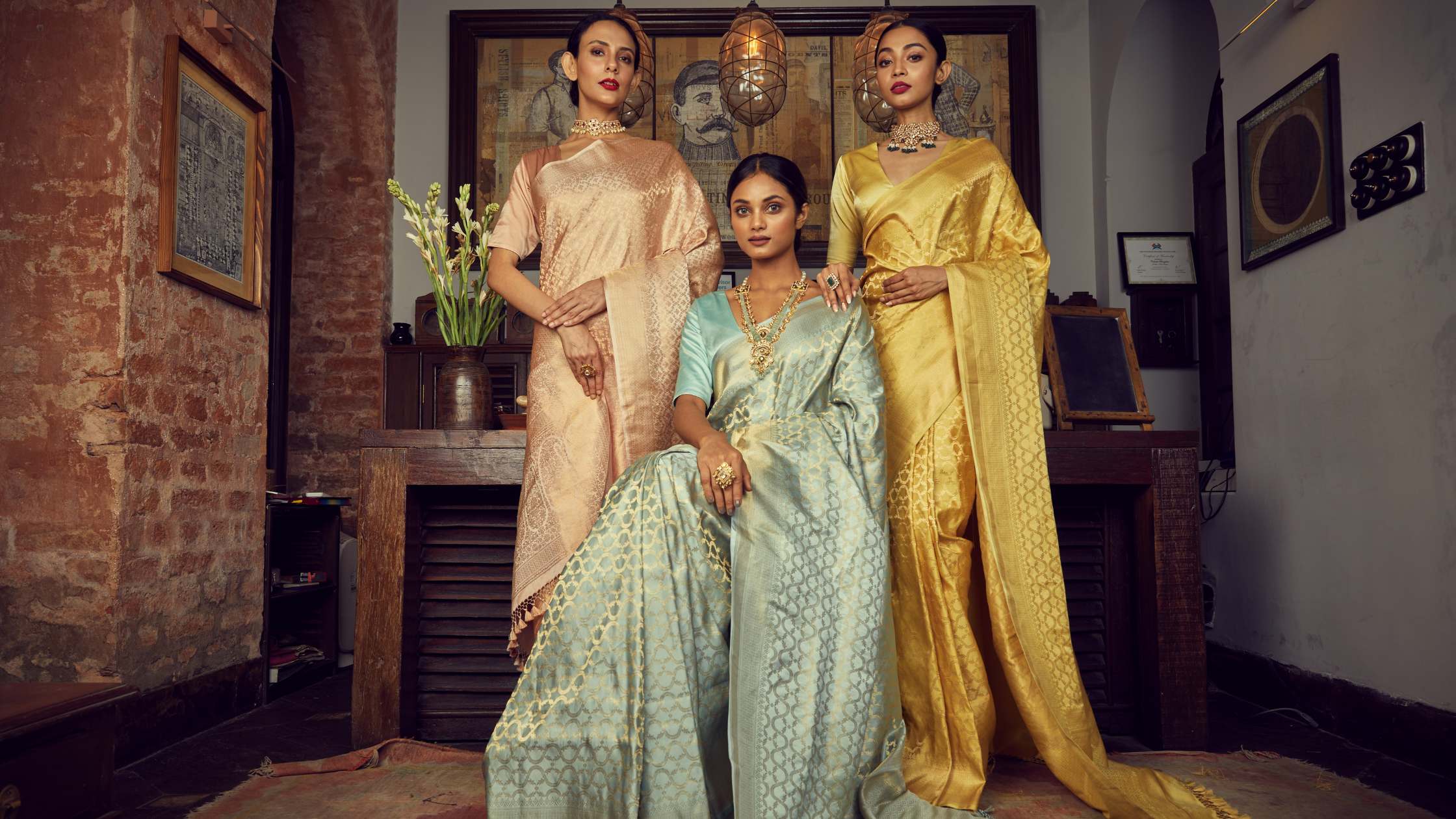 Royal Grandeur Draped in Luxurious Banarasi Satin Silk Elegance