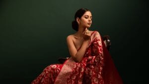 Red banarasi saree