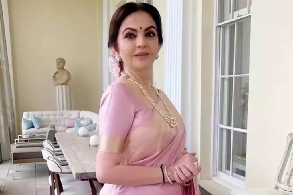 Nita Ambani in lavender Banarasi Saree