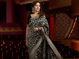 Nita Ambani Black Banarasi Saree
