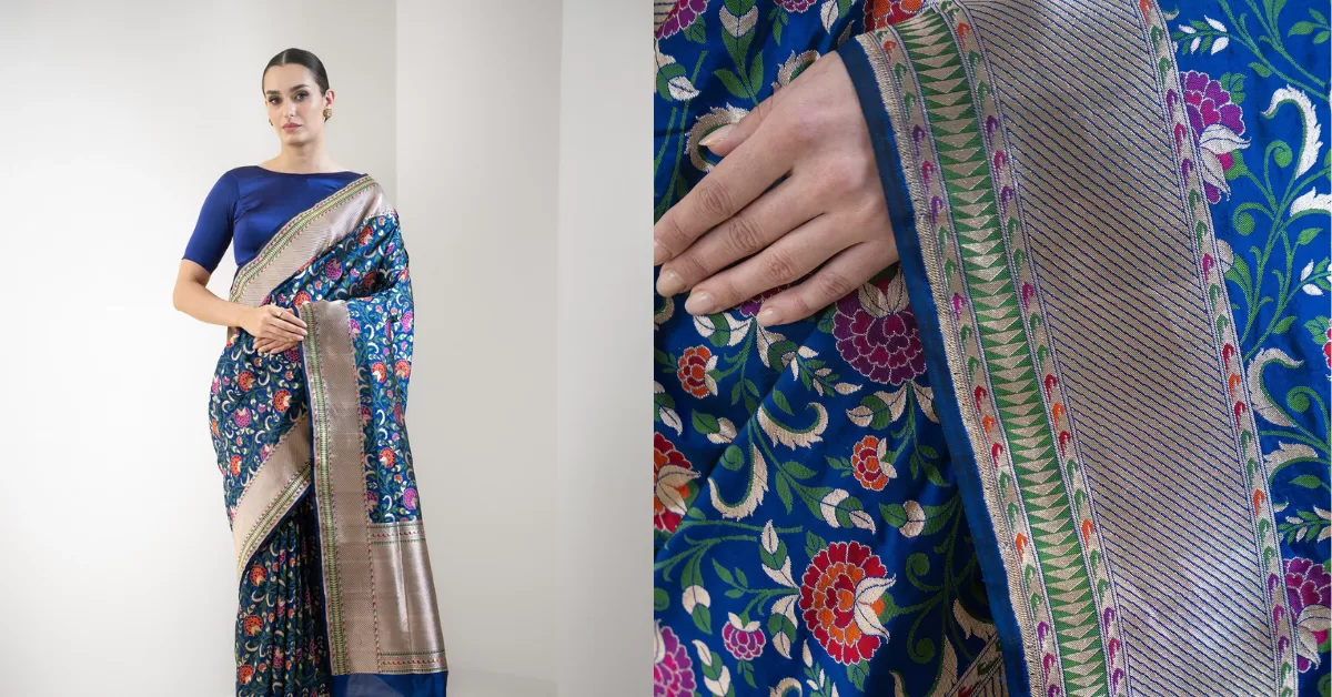 Handloom vs Powerloom Meenakari Banarasi Saree