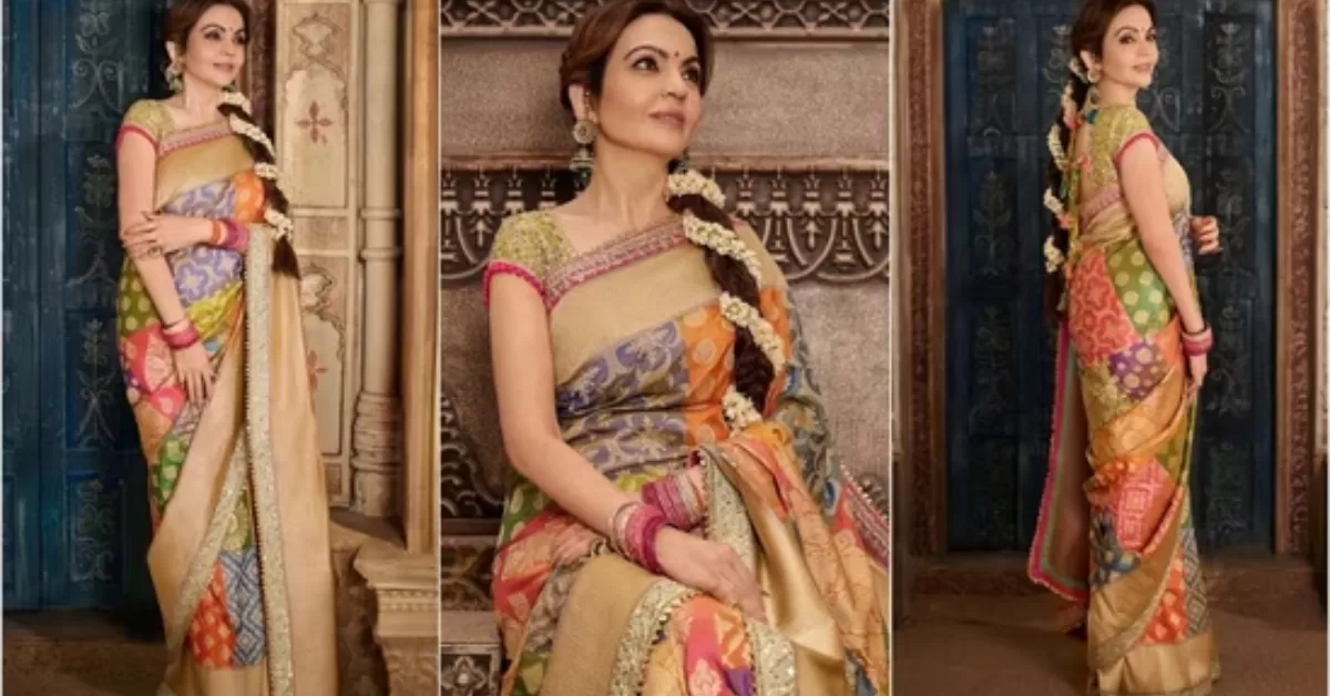 Nita Ambani wore a customised Rangkat Banarasi Saree designed by Manish Malhotra