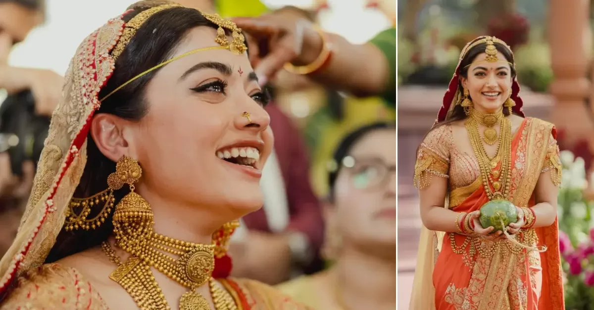 Samantha Ruth Prabhu chose a deep red Banarasi saree