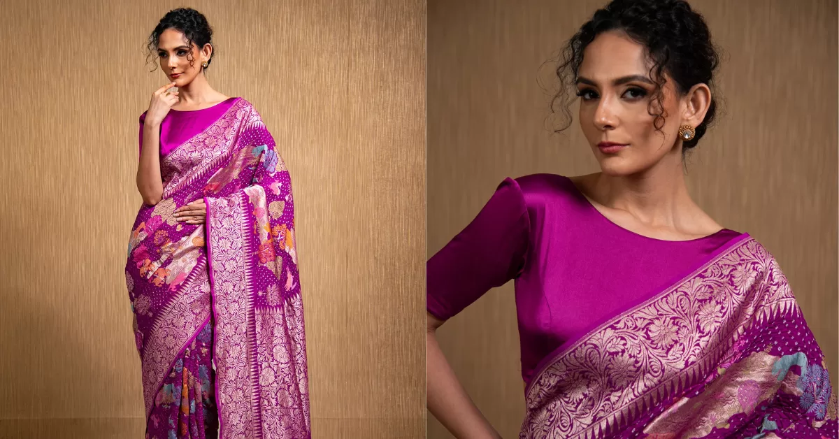 Bandhani Silk Handloom Banarasi Saree for wedding